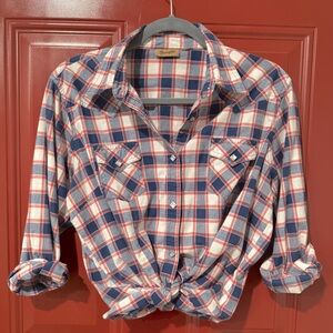 WRANGLER: RETRO PLAID PEARL SNAP WESTERN SHIRT